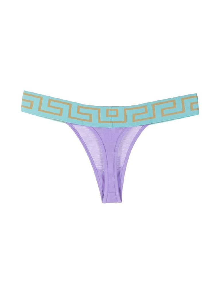 Purple Greca Border Thong