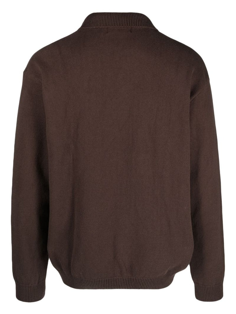 Grey Ribbed Formal Cotton Polo Shirt