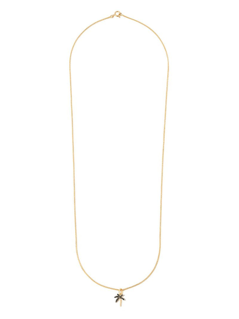 18k Yellow Gold and Diamond Palm Tree Necklace