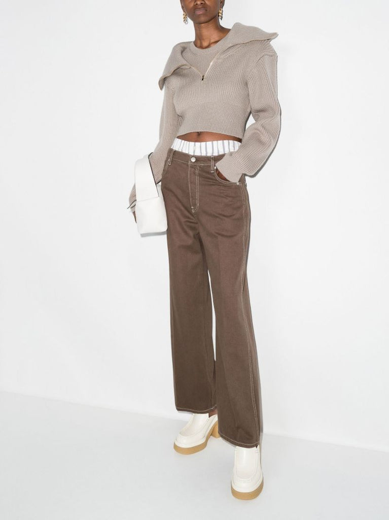 Brown Cowboy Straight-leg Jeans