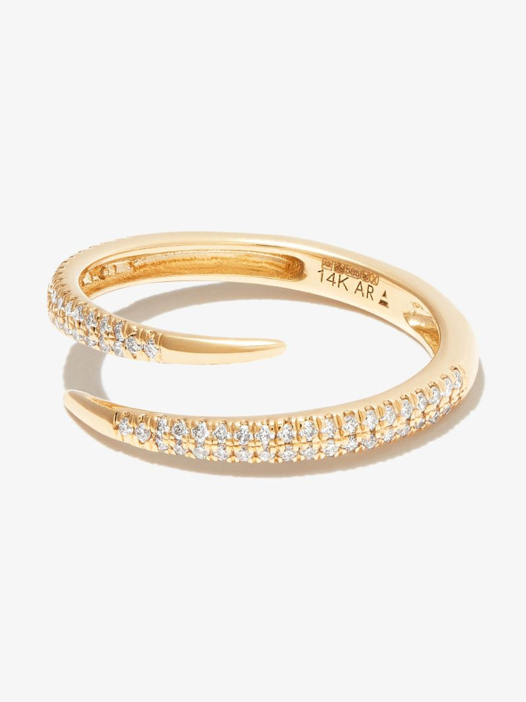 14k Yellow Gold Thorn Diamond Ring
