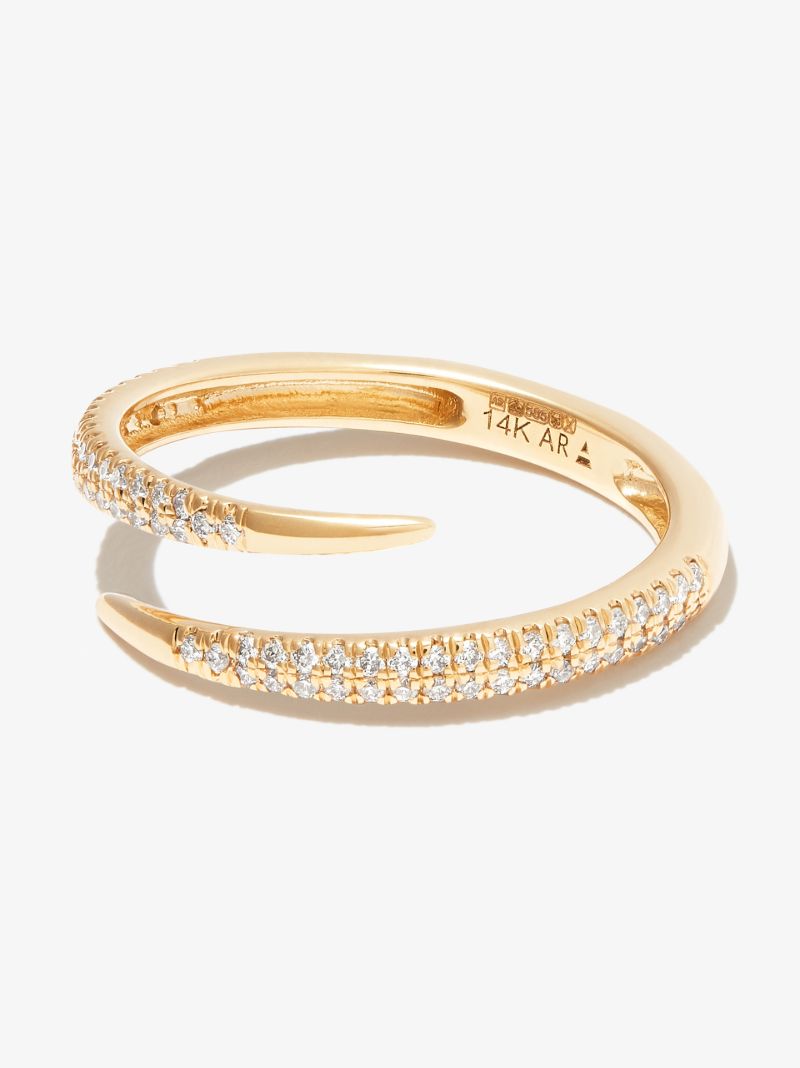 14k Yellow Gold Thorn Diamond Ring
