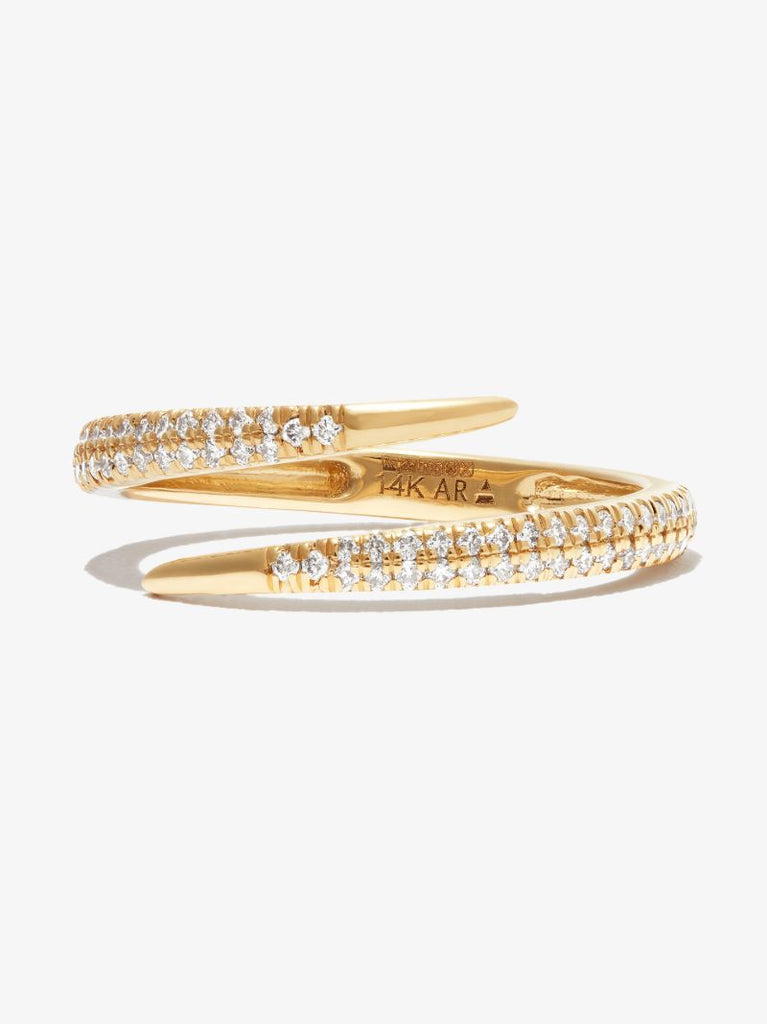 14k Yellow Gold Thorn Diamond Ring