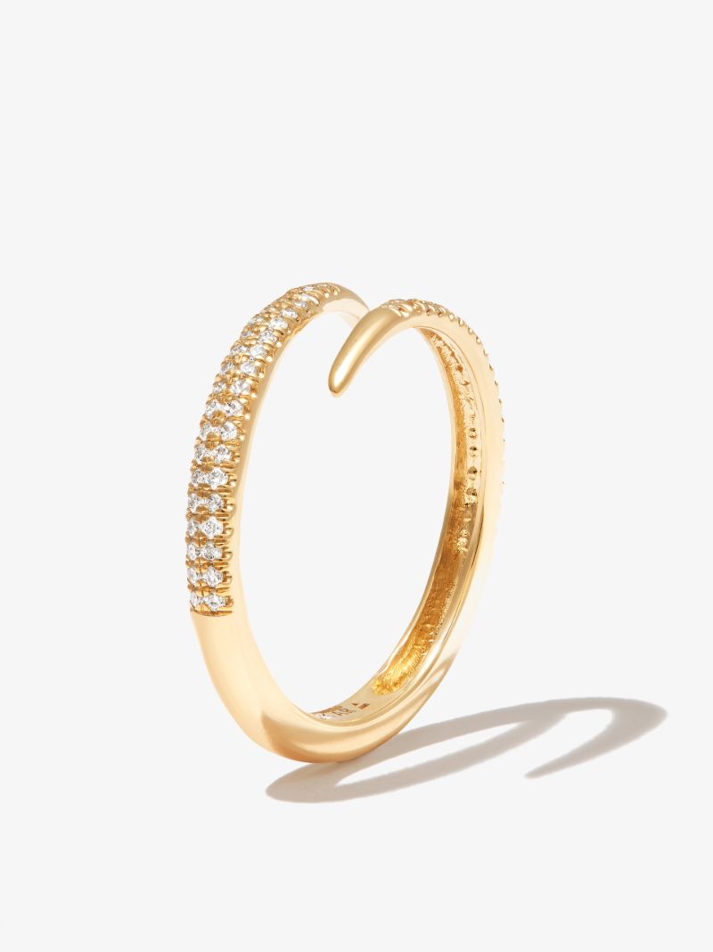14k Yellow Gold Thorn Diamond Ring