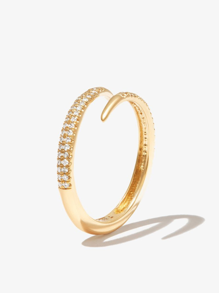14k Yellow Gold Thorn Diamond Ring