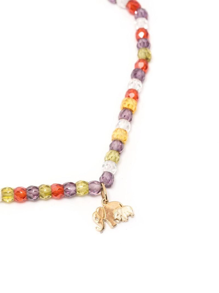 14k Yellow Gold Elephant Moonstone Anklet