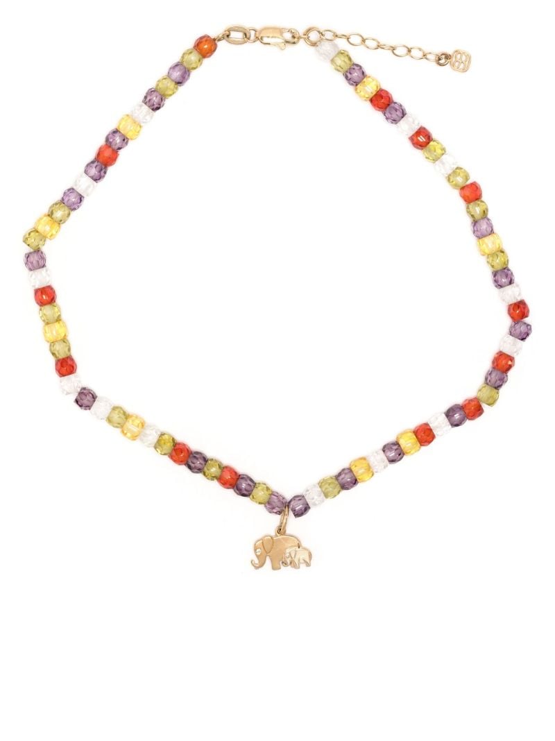 14k Yellow Gold Elephant Moonstone Anklet