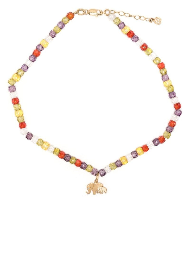 14k Yellow Gold Elephant Moonstone Anklet