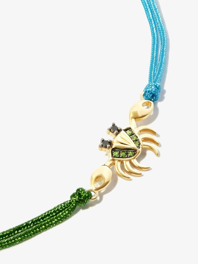9k Yellow Gold Crab Tsavorite Diamond Bracelet