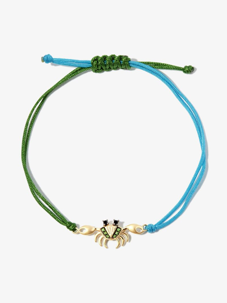 9k Yellow Gold Crab Tsavorite Diamond Bracelet