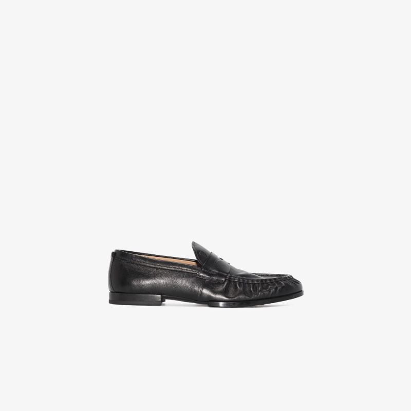 Black Moccasin Leather Loafers