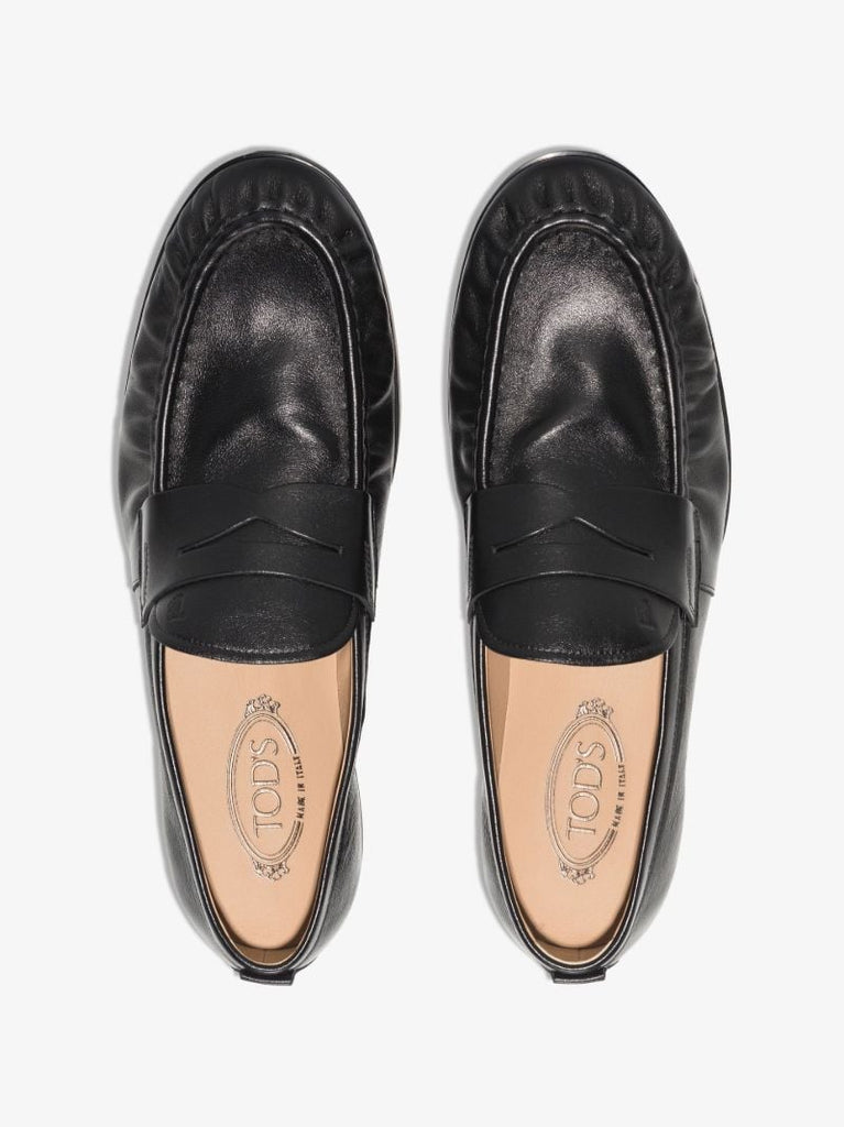 Black Moccasin Leather Loafers