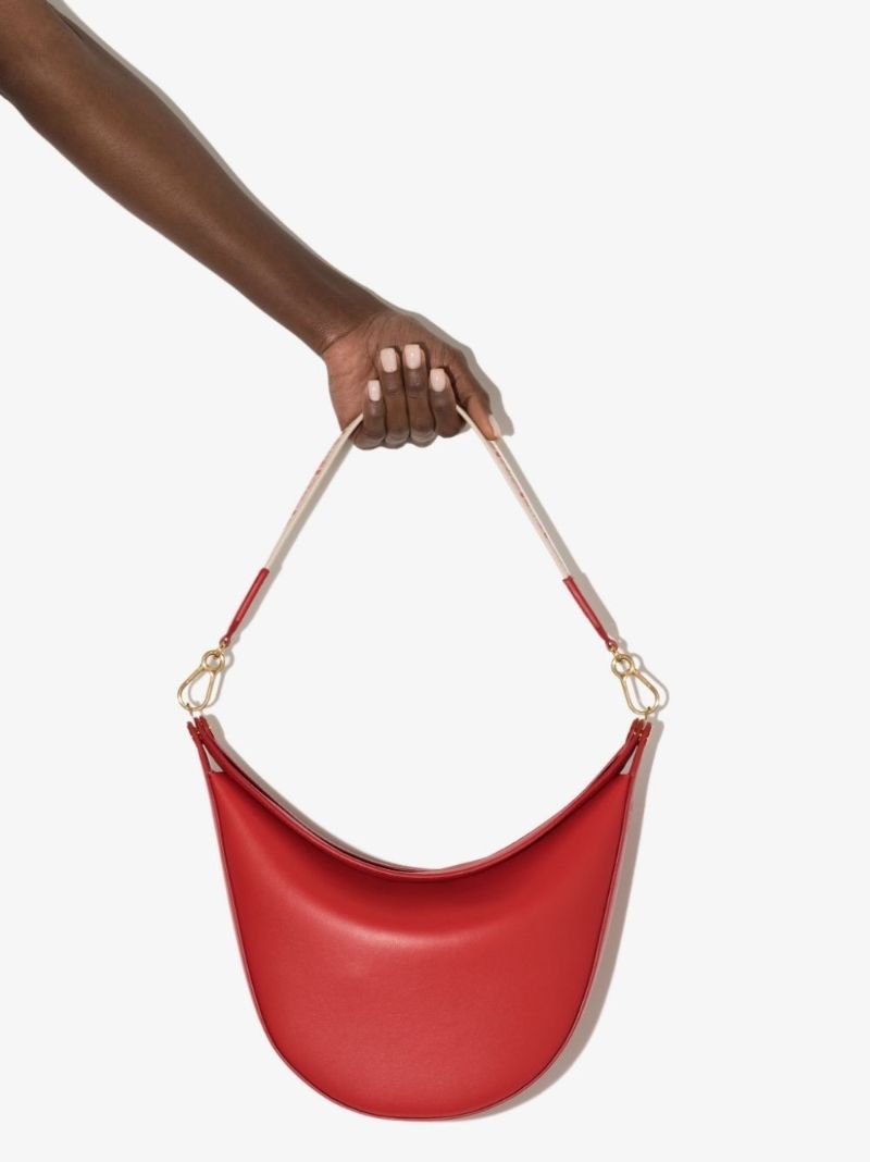 Red Luna Leather Shoulder Bag