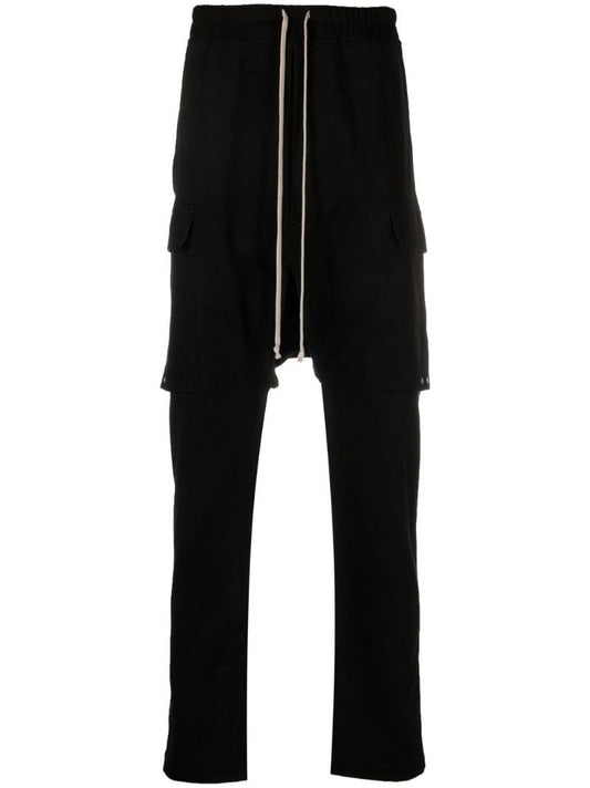 Black Cotton Cargo Trousers