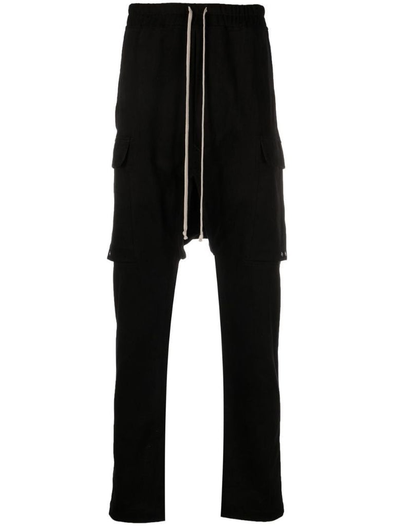 Black Cotton Cargo Trousers
