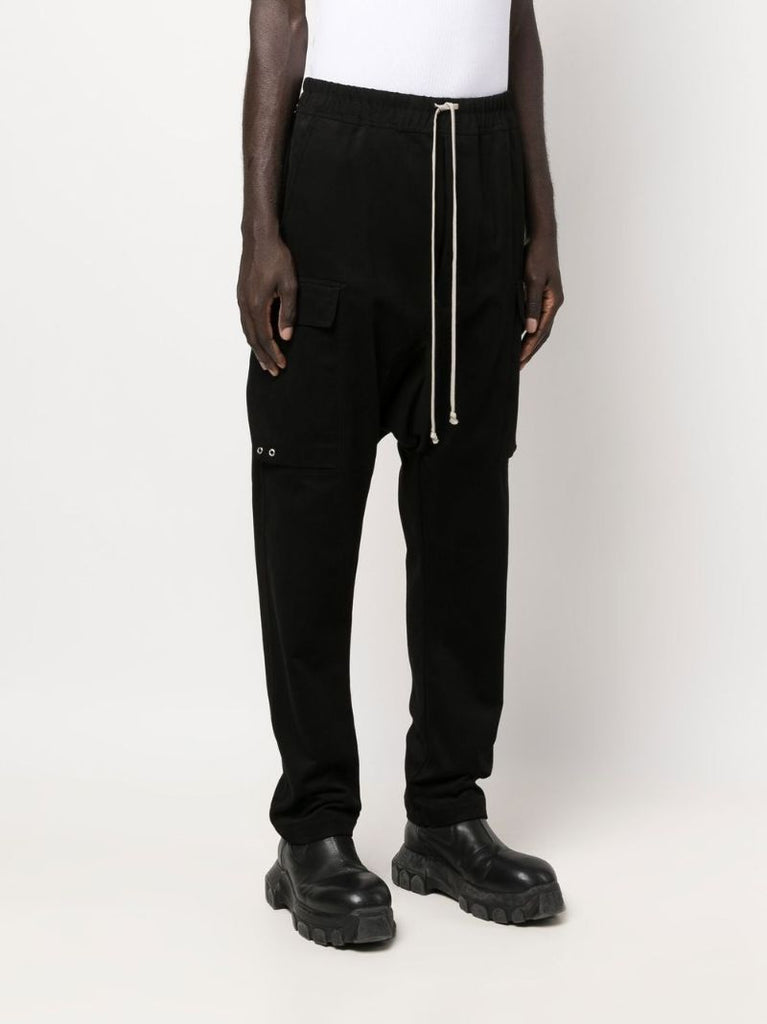 Black Cotton Cargo Trousers