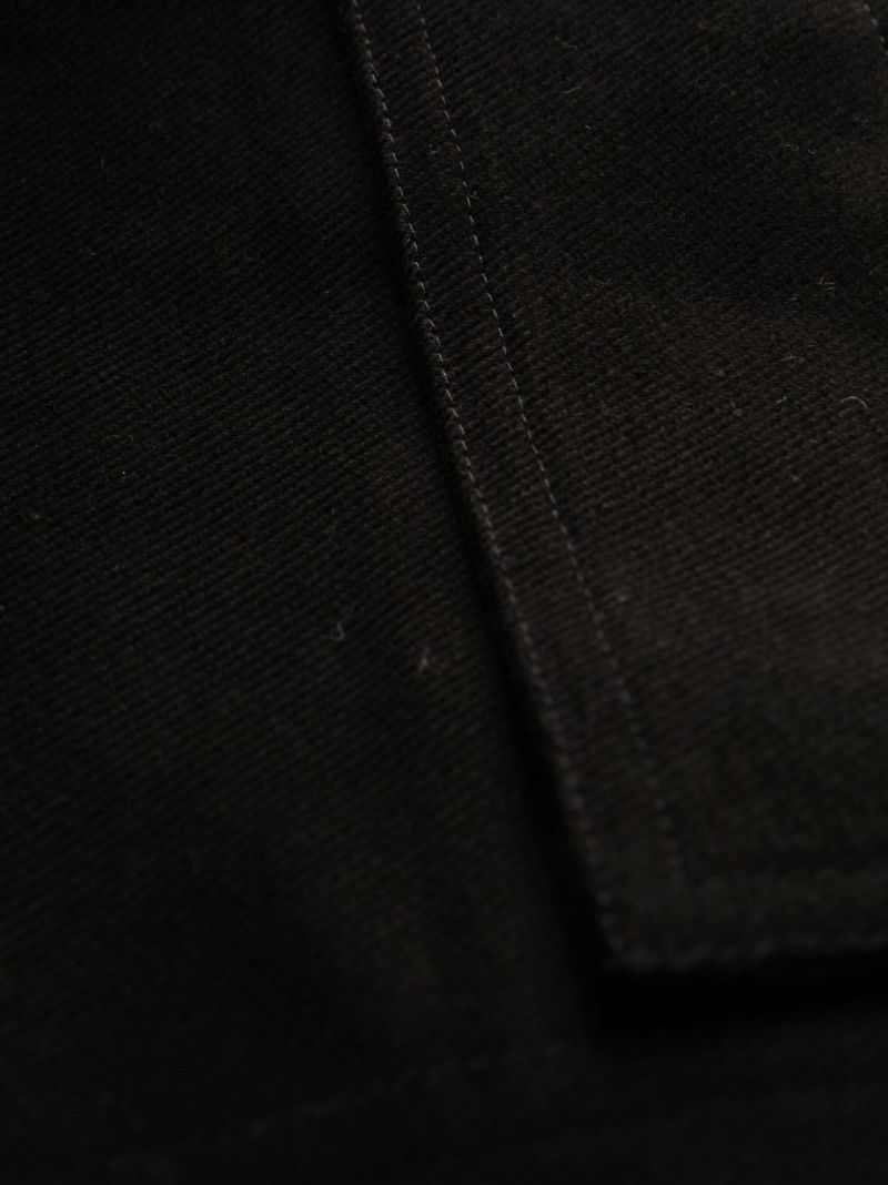 Black Cotton Cargo Trousers