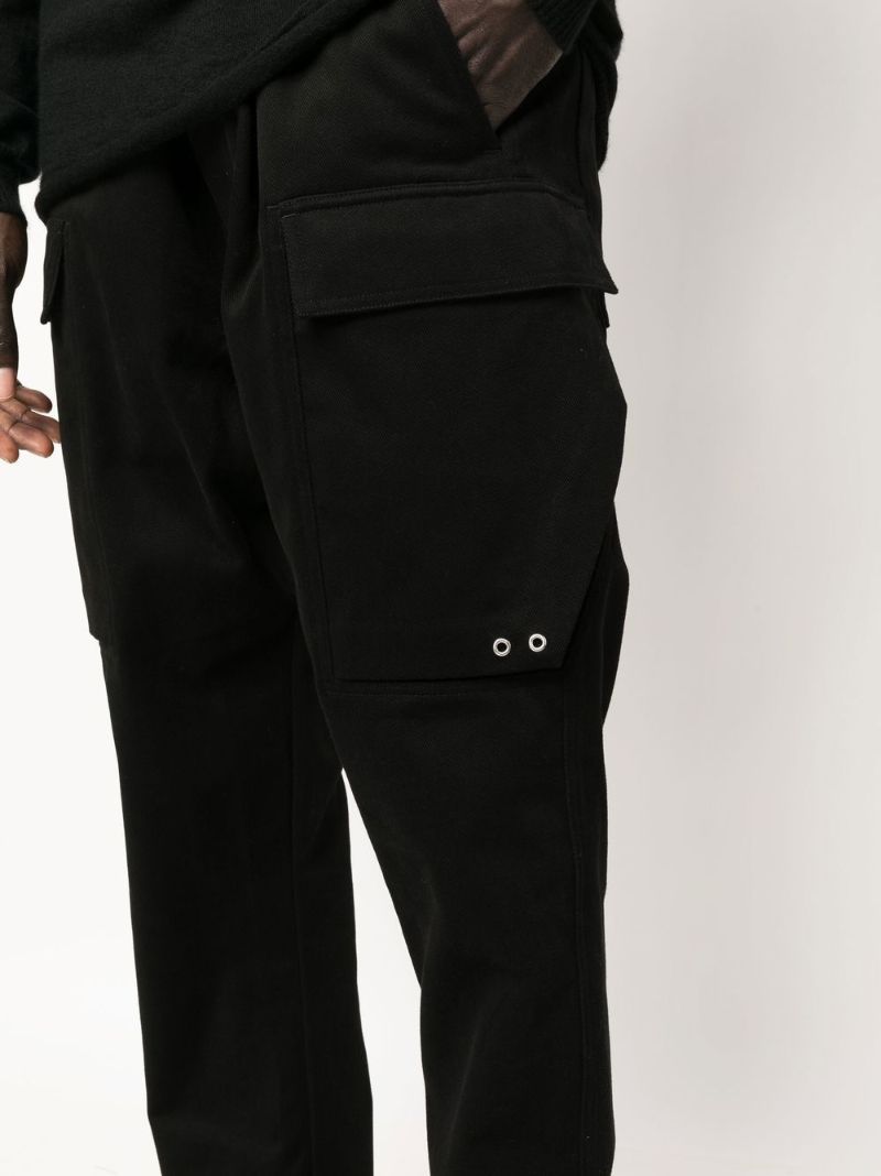 Black Cotton Cargo Trousers
