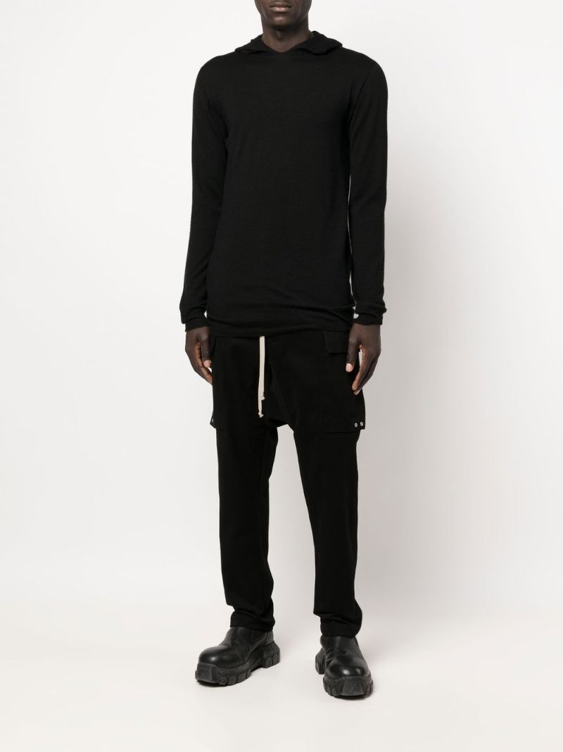 Black Cotton Cargo Trousers