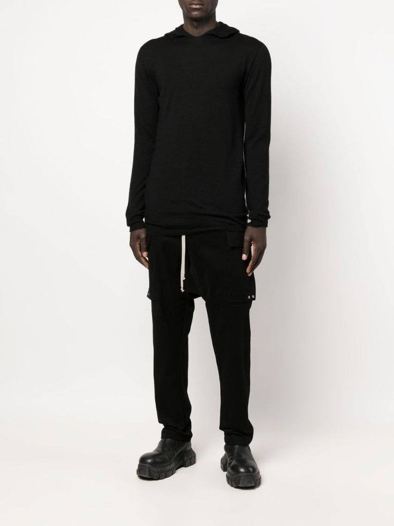 Black Cotton Cargo Trousers