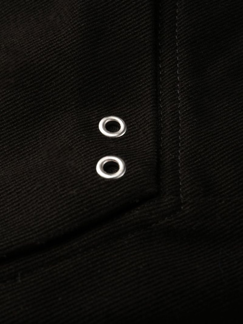 Black Cotton Cargo Trousers