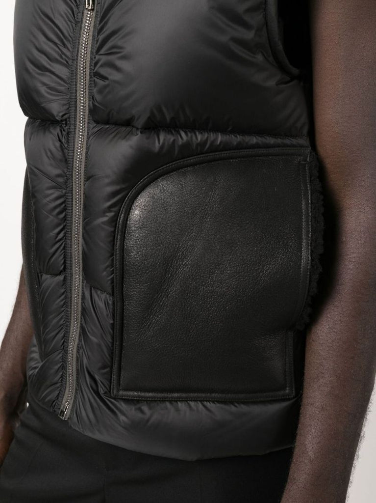 Black Cargo Quilted Gilet