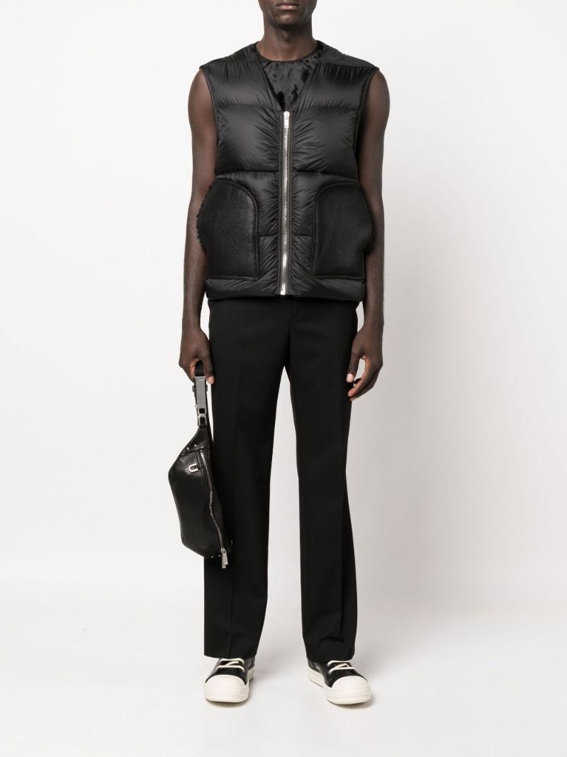 Black Cargo Quilted Gilet