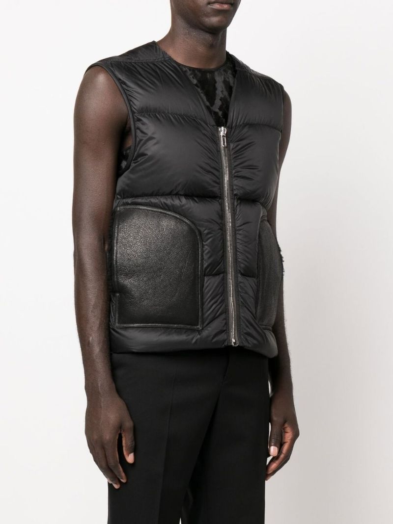 Black Cargo Quilted Gilet
