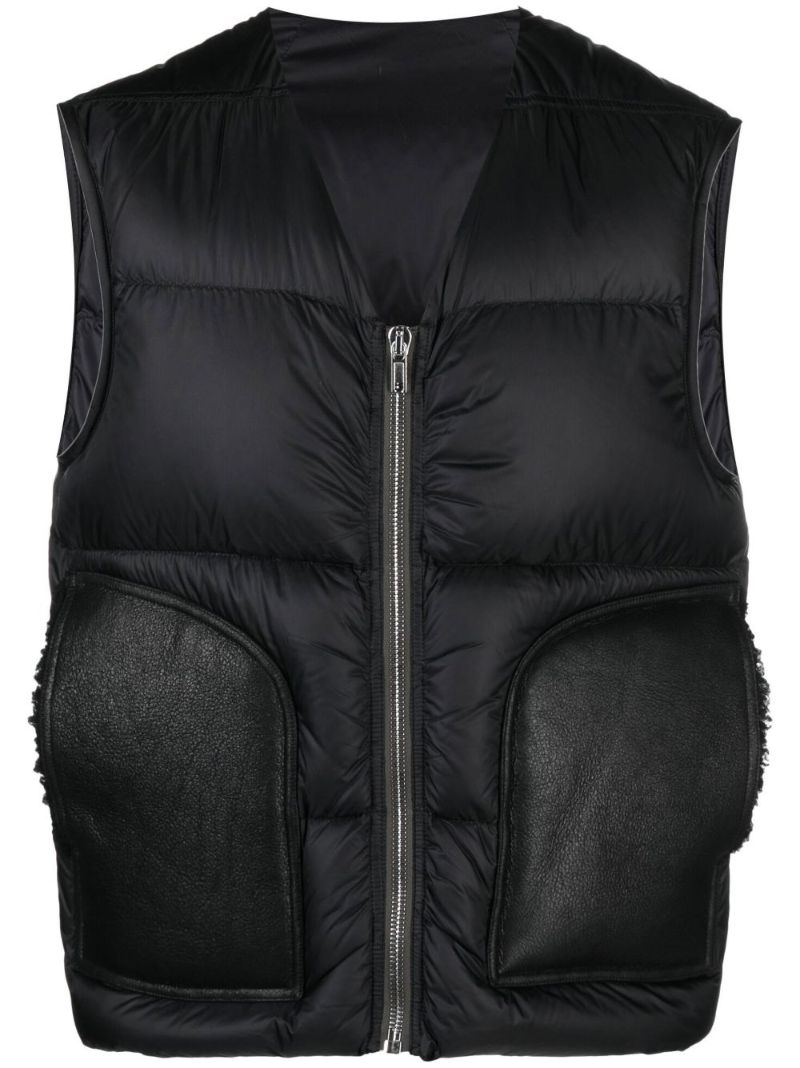 Black Cargo Quilted Gilet