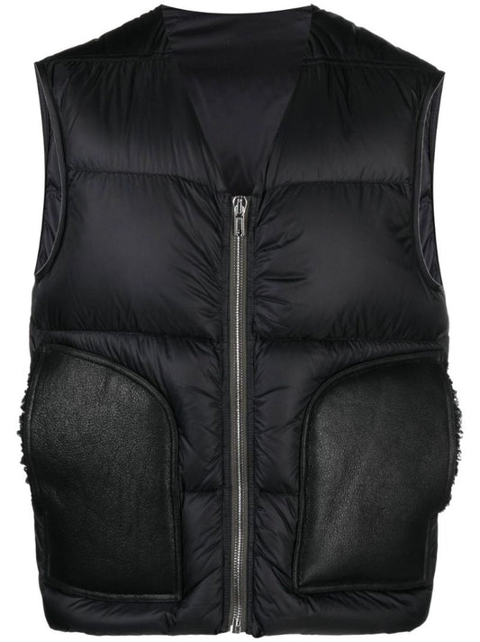 Black Cargo Quilted Gilet