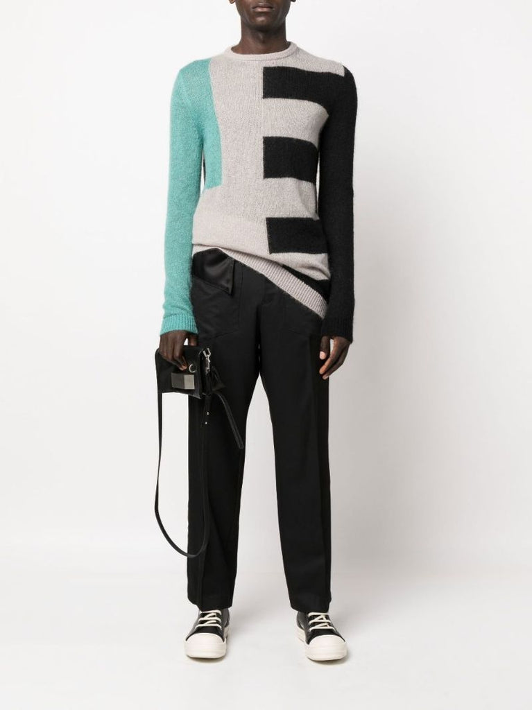 Grey Colour-block Sweater