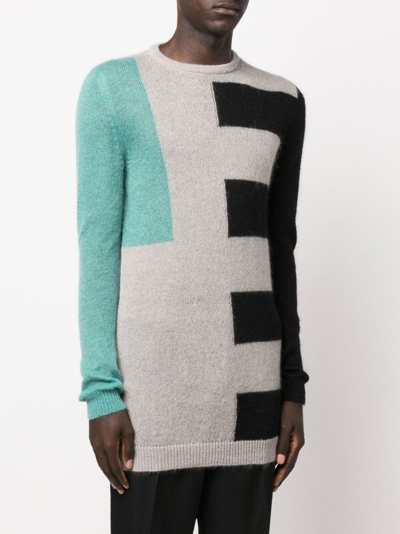 Grey Colour-block Sweater