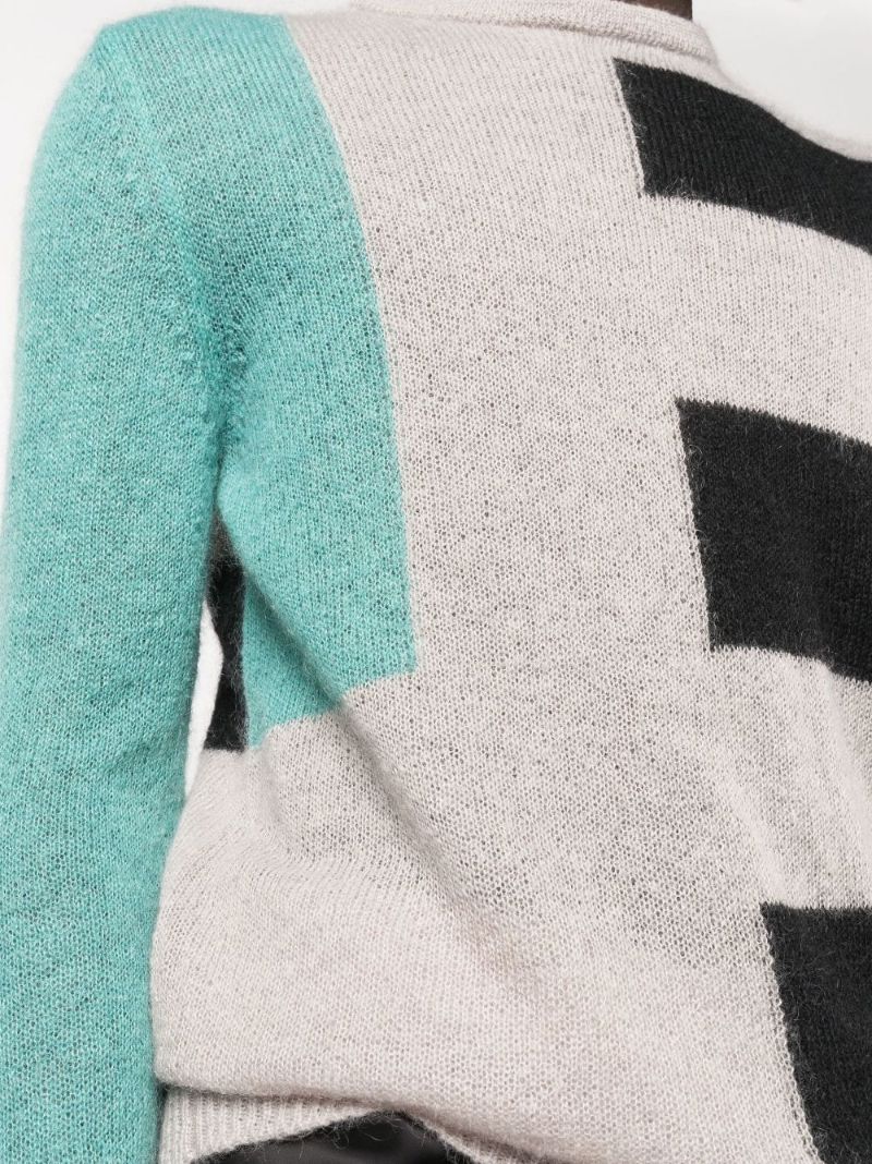 Grey Colour-block Sweater