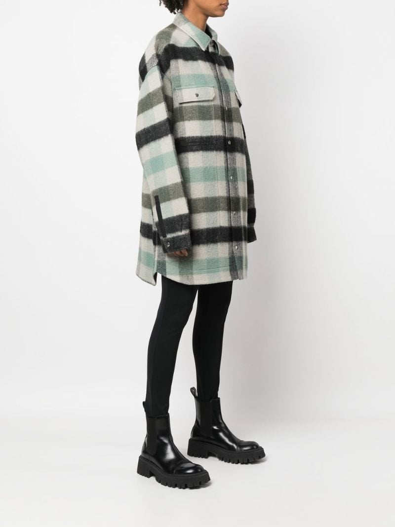 Green Check Wool Overshirt