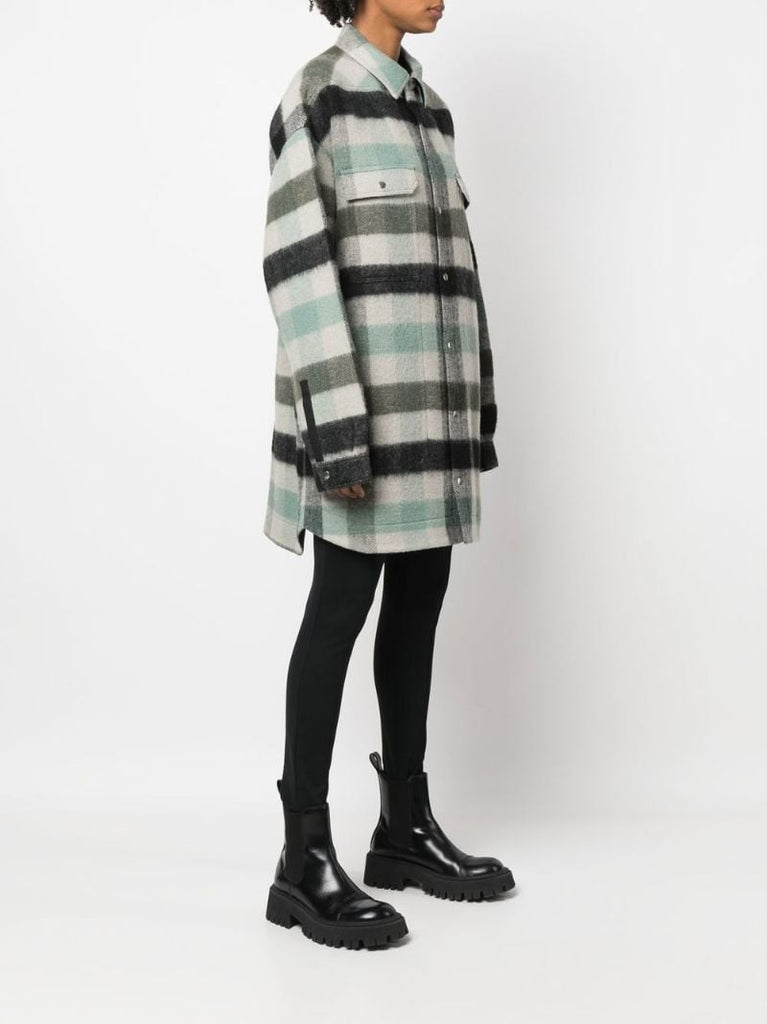 Green Check Wool Overshirt