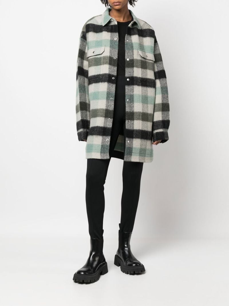 Green Check Wool Overshirt