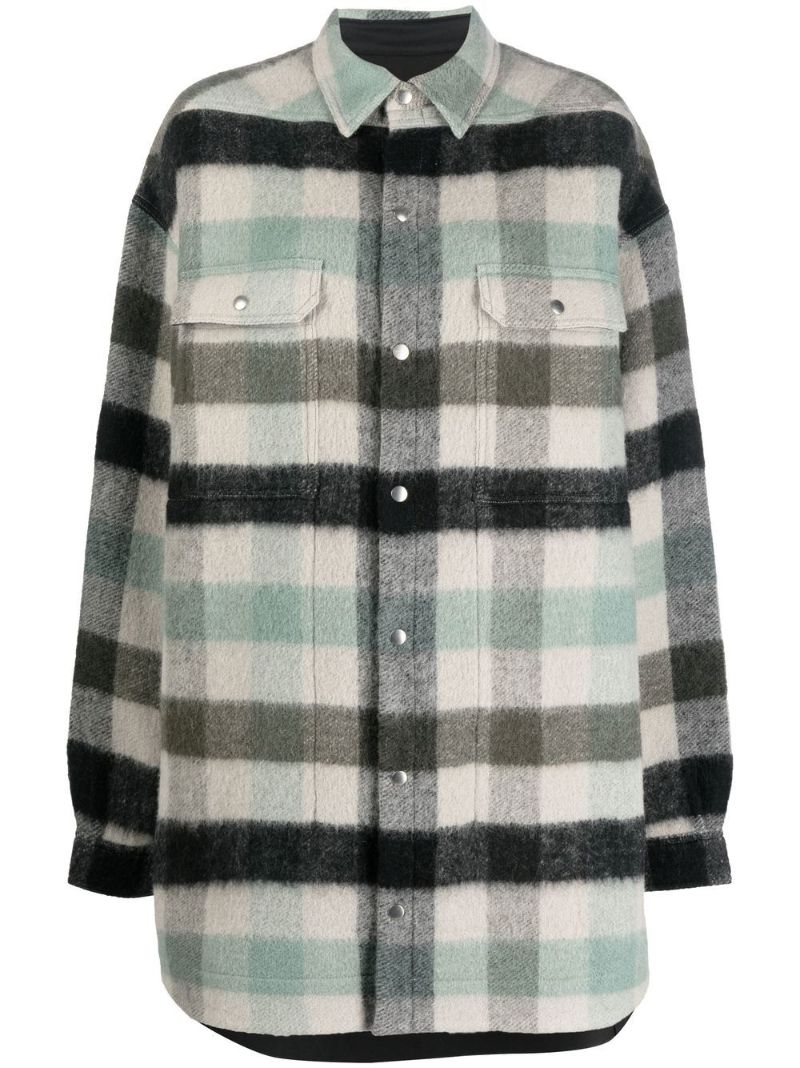 Green Check Wool Overshirt