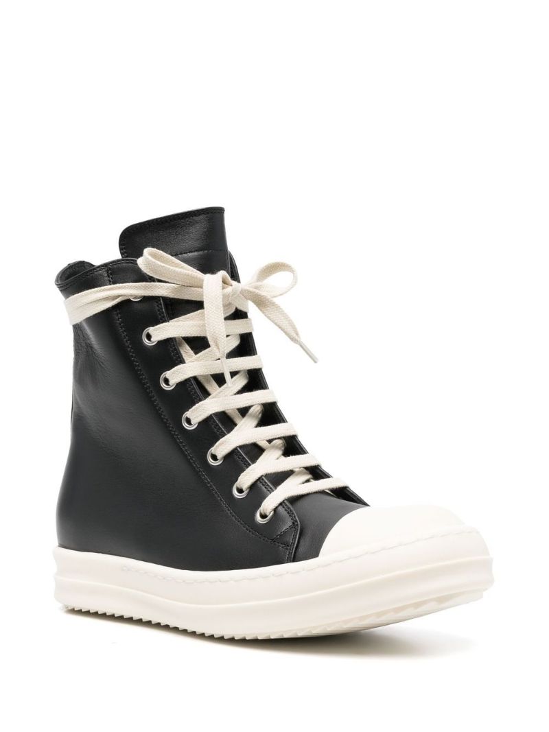 Black High-top Leather Sneakers