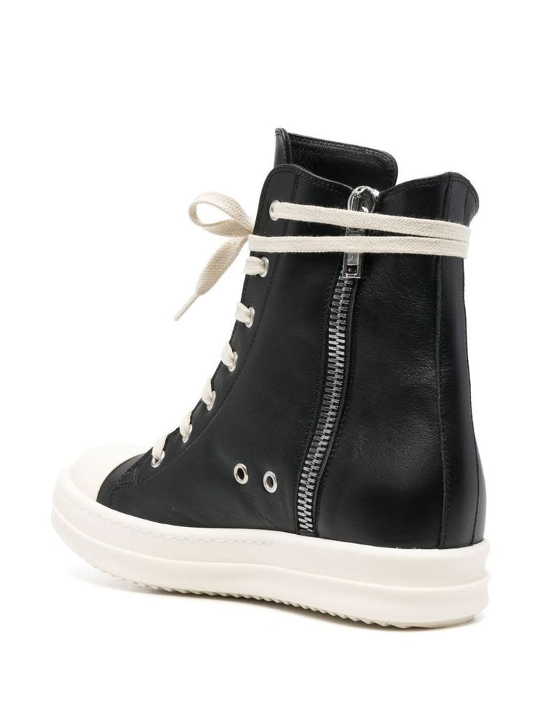 Black High-top Leather Sneakers