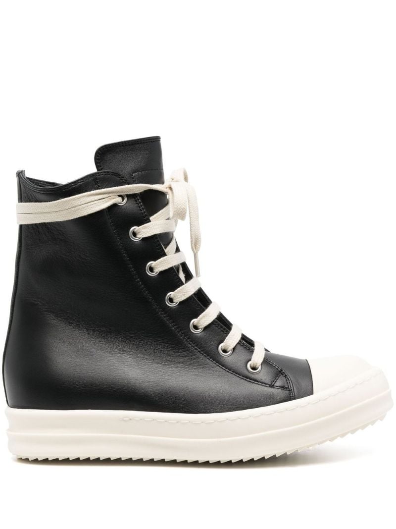 Black High-top Leather Sneakers