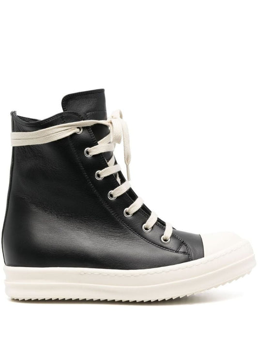 Black High-top Leather Sneakers