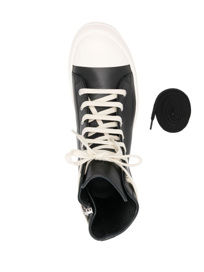 Black High-top Leather Sneakers
