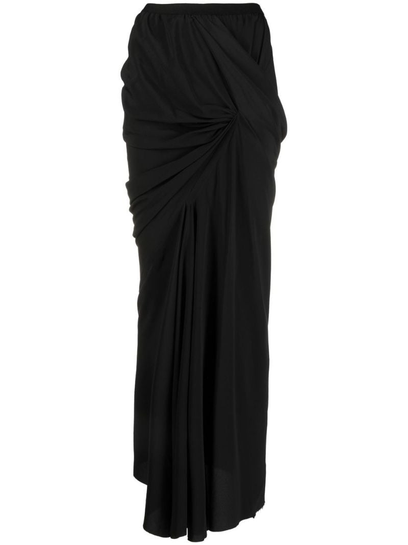 Black Seb Draped Maxi Skirt