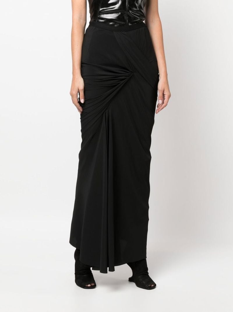 Black Seb Draped Maxi Skirt
