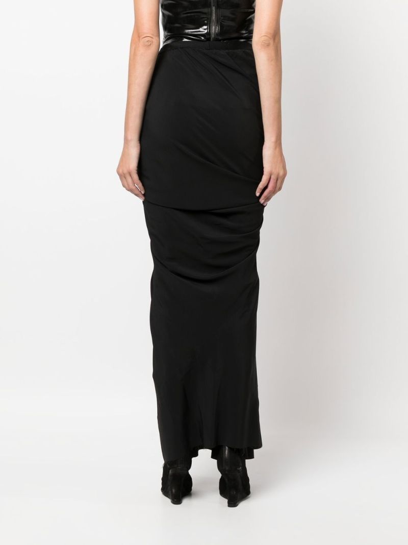 Black Seb Draped Maxi Skirt
