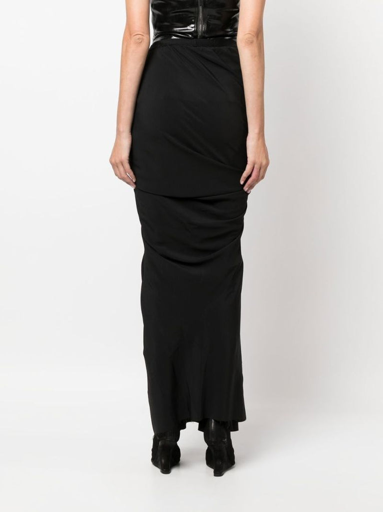 Black Seb Draped Maxi Skirt