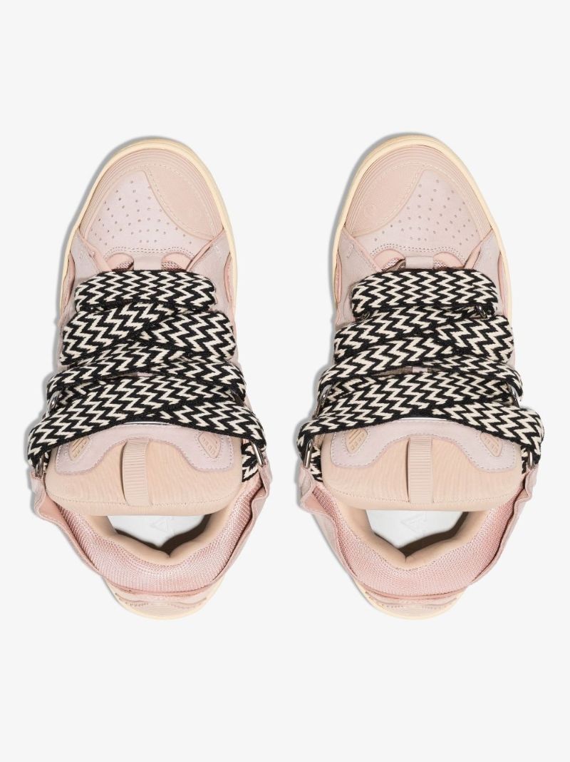 Pink Curb Leather Sneakers