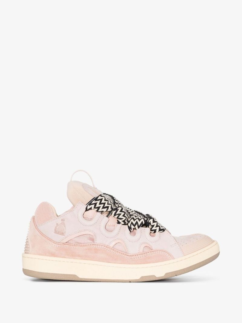 Pink Curb Leather Sneakers