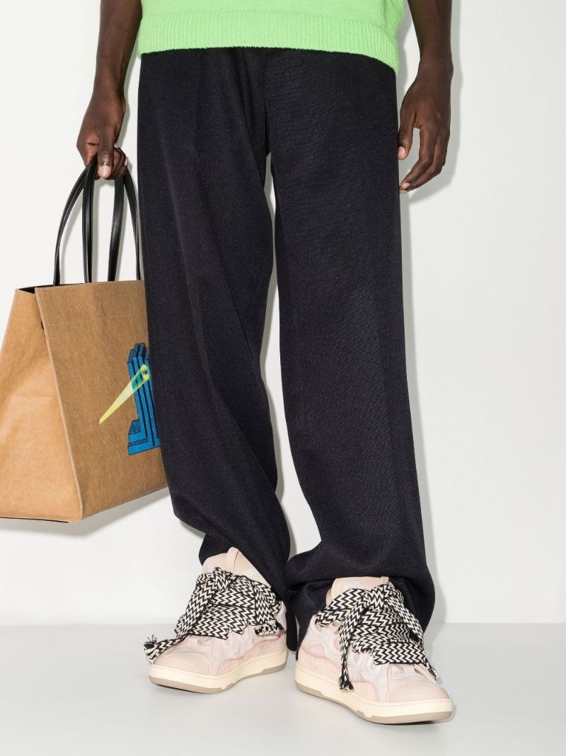 Pink Curb Leather Sneakers