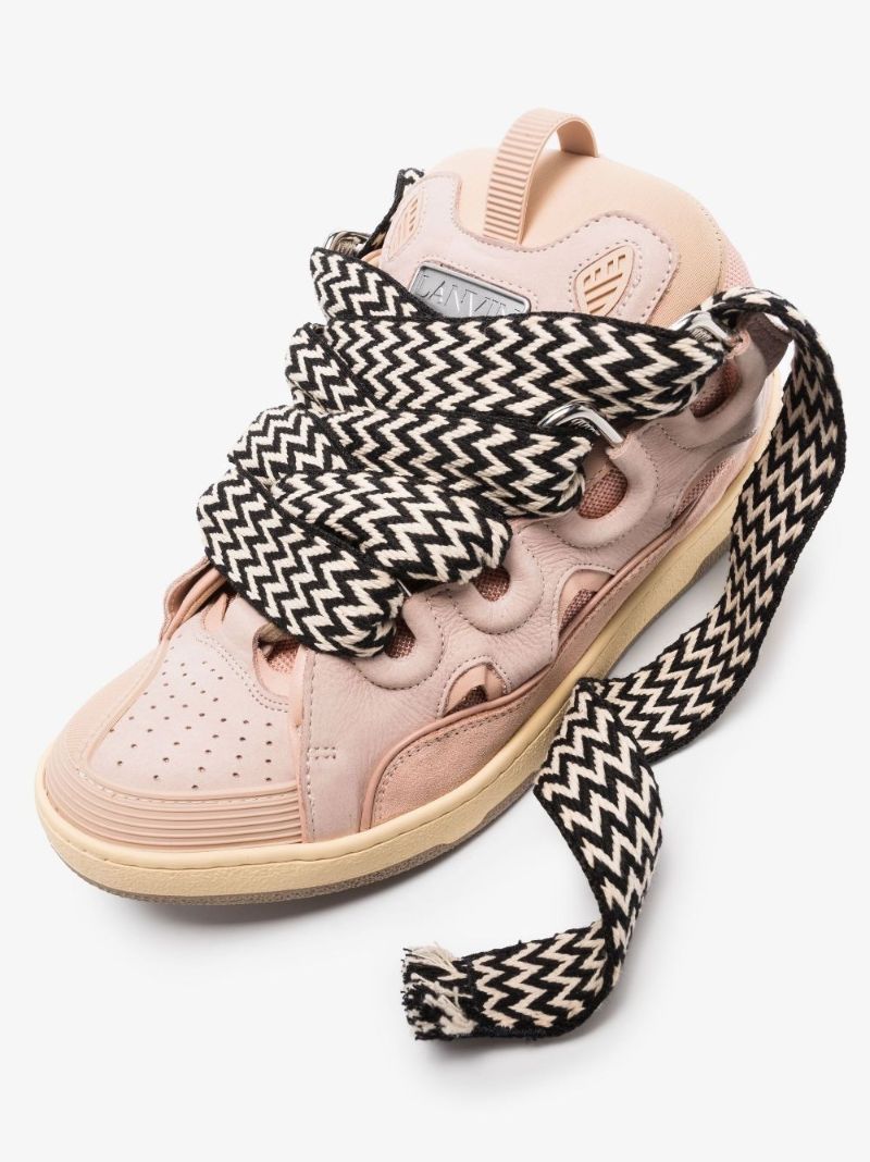 Pink Curb Leather Sneakers